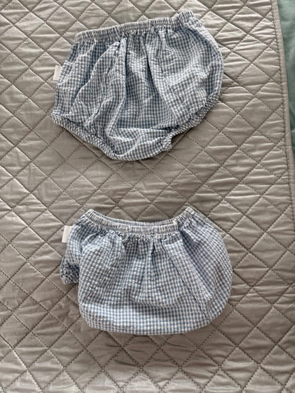 Gerber Light Blue Gingham Baby Diaper Covers - Set of 2 (3-6 and 6 months) - Picture 3 of 3